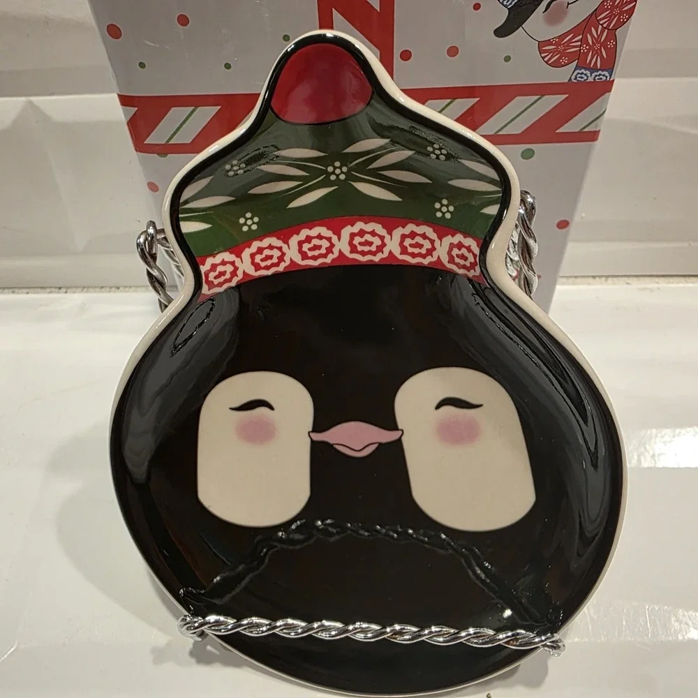 Temp-tations by Tara Whimsical Penguin Spoon Rest Trinket Tray Appetizer Plate